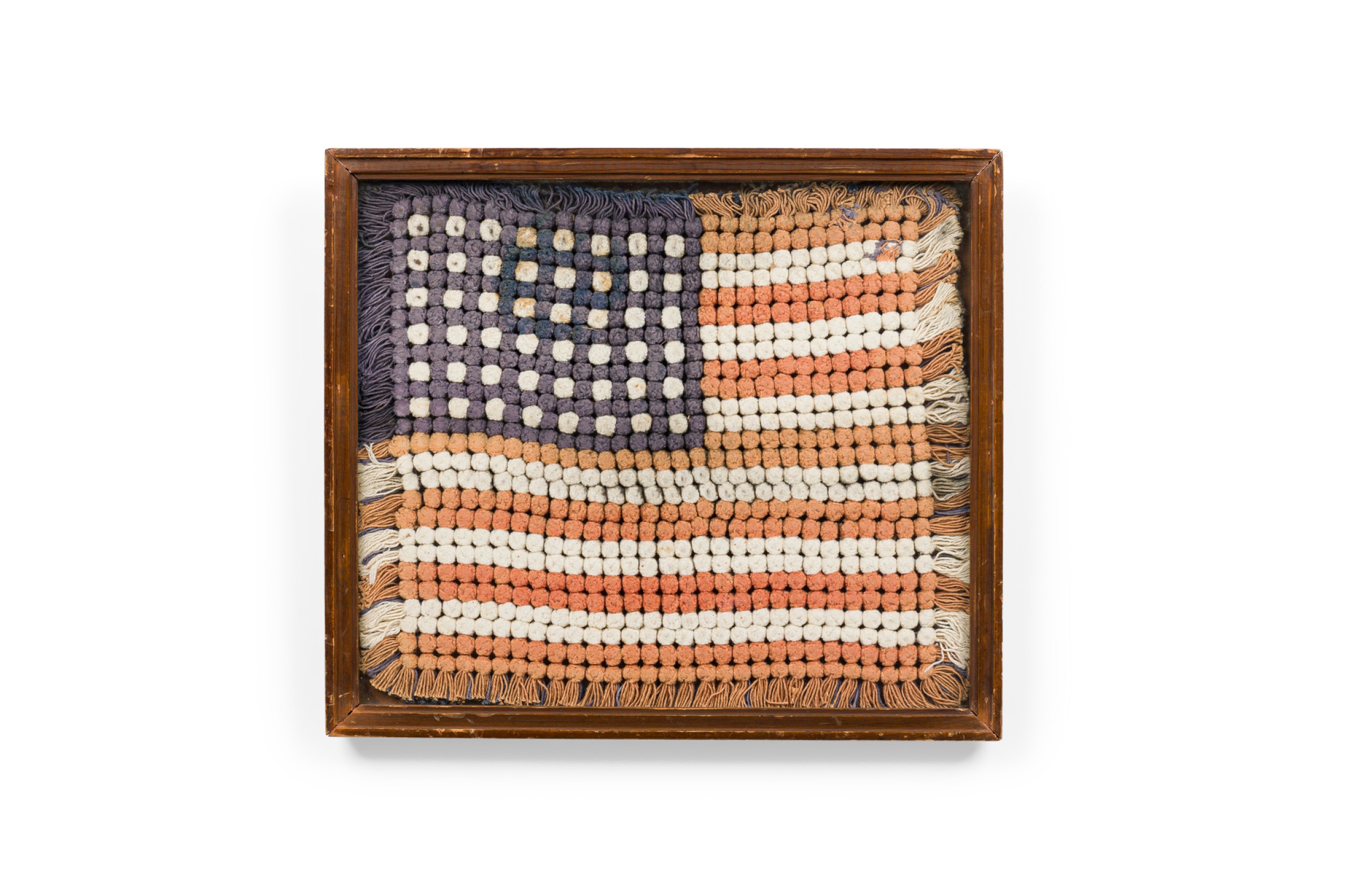American Country Framed Flag Folk Art Embroidery